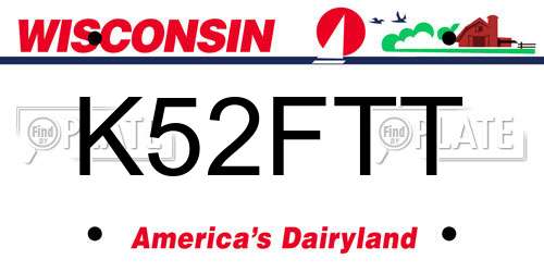 K52FTT Wisconsin License Plate