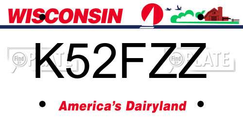 K52FZZ Wisconsin License Plate