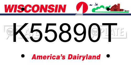 K55890T Wisconsin License Plate