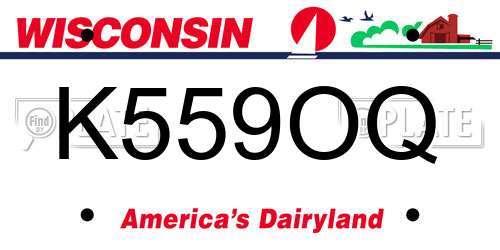 K559OQ Wisconsin License Plate