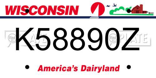 K58890Z Wisconsin License Plate