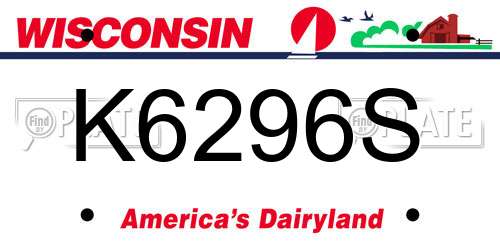 K6296S Wisconsin License Plate