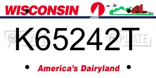 K65242T Wisconsin License Plate