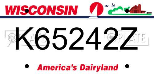 K65242Z Wisconsin License Plate