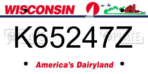 K65247Z Wisconsin License Plate