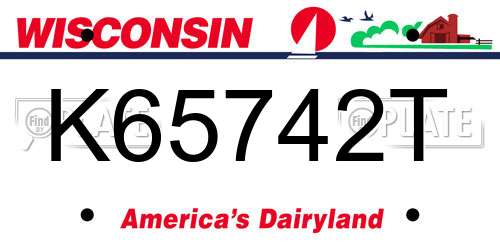 K65742T Wisconsin License Plate