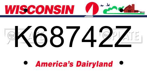 K68742Z Wisconsin License Plate