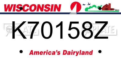 K70158Z Wisconsin License Plate