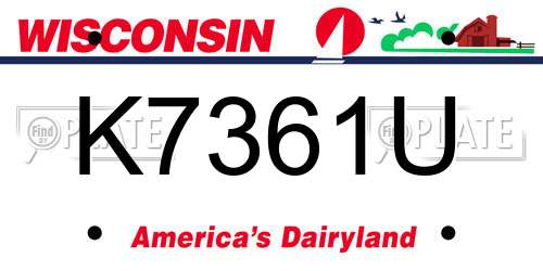 K7361U Wisconsin License Plate