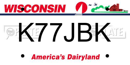 K77JBK Wisconsin License Plate