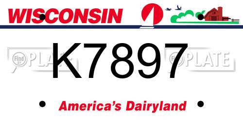 K7897 Wisconsin License Plate
