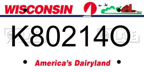 K80214O Wisconsin License Plate