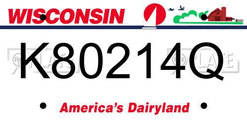 K80214Q Wisconsin License Plate