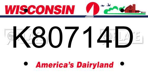 K80714D Wisconsin License Plate