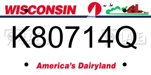 K80714Q Wisconsin License Plate