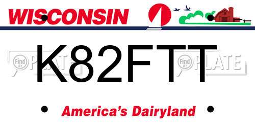 K82FTT Wisconsin License Plate