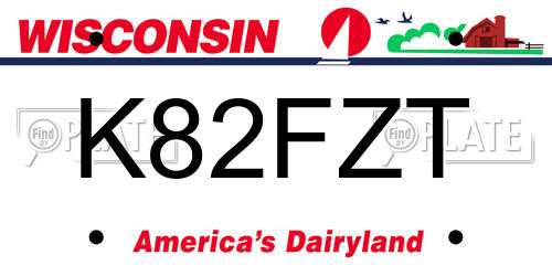 K82FZT Wisconsin License Plate