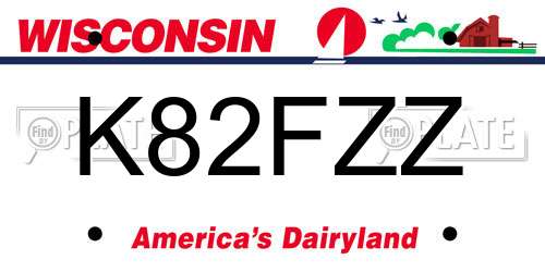 K82FZZ Wisconsin License Plate