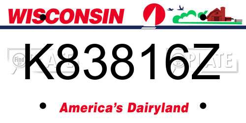K83816Z Wisconsin License Plate