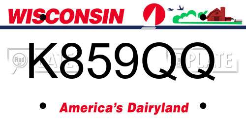 K859QQ Wisconsin License Plate