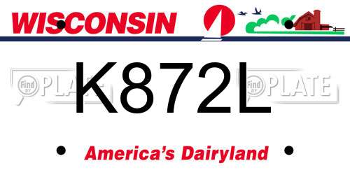 K872L Wisconsin License Plate