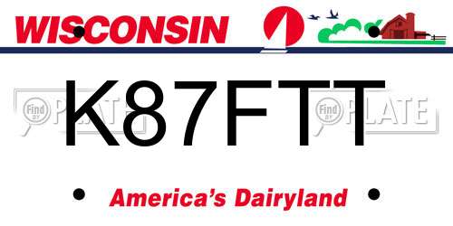 K87FTT Wisconsin License Plate