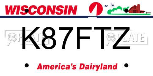 K87FTZ Wisconsin License Plate