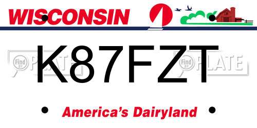 K87FZT Wisconsin License Plate