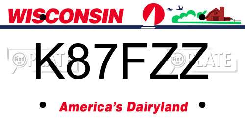 K87FZZ Wisconsin License Plate