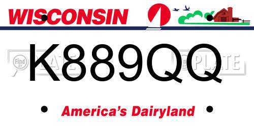 K889QQ Wisconsin License Plate