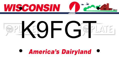 K9FGT Wisconsin License Plate