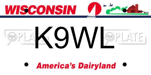 K9WL Wisconsin License Plate