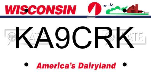 KA9CRK Wisconsin License Plate