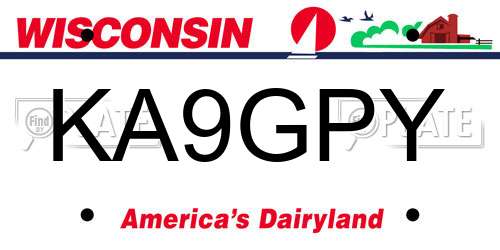 KA9GPY Wisconsin License Plate