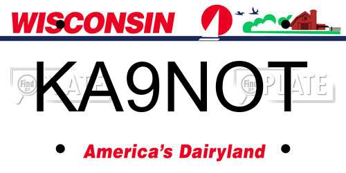 KA9NOT Wisconsin License Plate