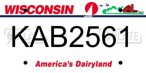KAB2561 Wisconsin License Plate