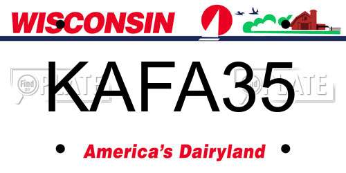 KAFA35 Wisconsin License Plate