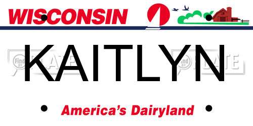 KAITLYN Wisconsin License Plate