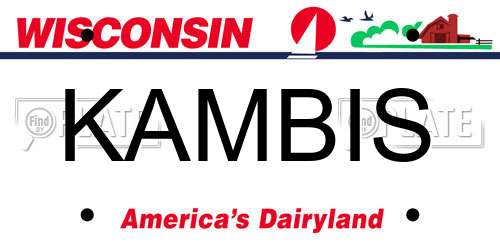 KAMBIS Wisconsin License Plate