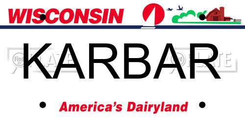 KARBAR Wisconsin License Plate