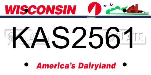 KAS2561 Wisconsin License Plate