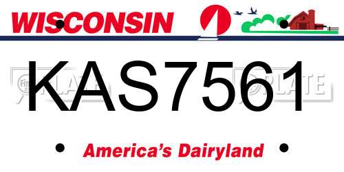 KAS7561 Wisconsin License Plate