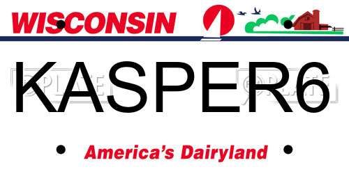 KASPER6 Wisconsin License Plate
