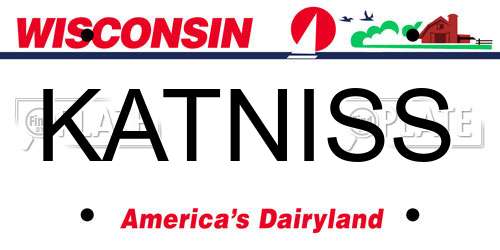 KATNISS Wisconsin License Plate