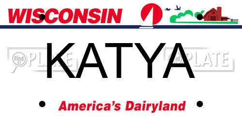 KATYA Wisconsin License Plate