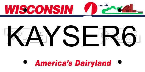 KAYSER6 Wisconsin License Plate