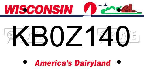 KB0Z140 Wisconsin License Plate