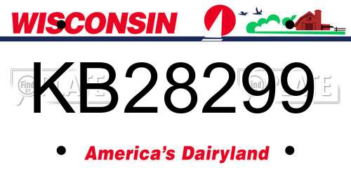 KB28299 Wisconsin License Plate