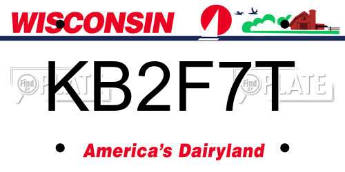 KB2F7T Wisconsin License Plate