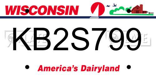 KB2S799 Wisconsin License Plate